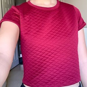 Quilted Maroon crop top